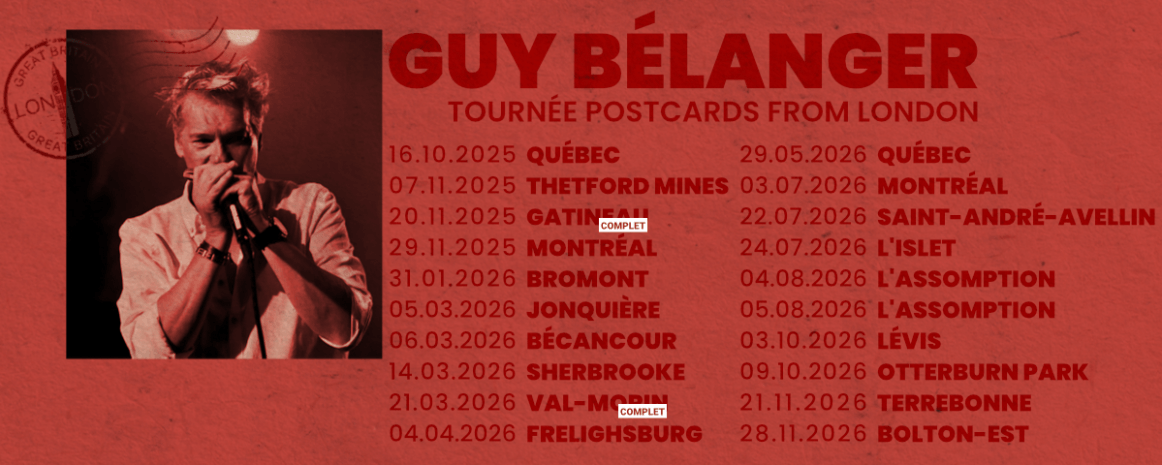 Guy Bélanger / Tournée Québec 2025-2026