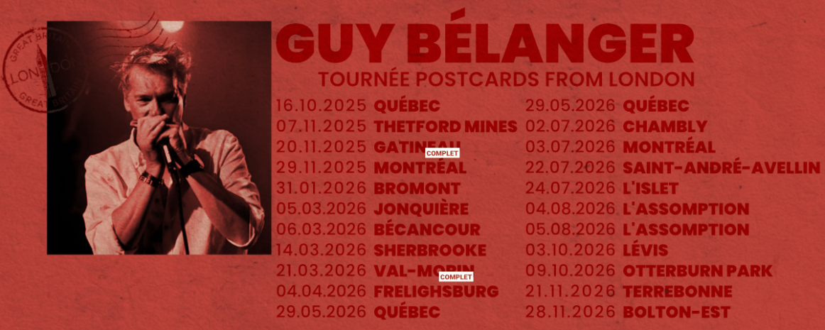 Guy Bélanger / Tournée Québec 2025-2026